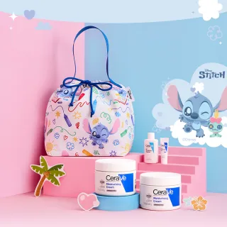 【CeraVe 適樂膚】史迪奇限量聯名組★長效潤澤修護霜 340g雙入(彌月/臉部身體乳霜)