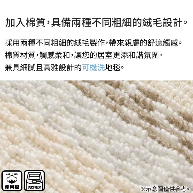 【NITORI 宜得利家居】地毯 COTTON MIX BE 130×185 SR06
