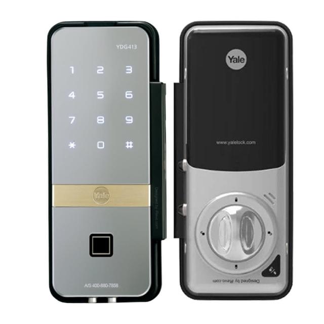 【Yale 耶魯】YDG 413A指紋/密碼 單玻璃門專用電子門鎖 智能門鎖(原廠公司貨 含基本安裝)