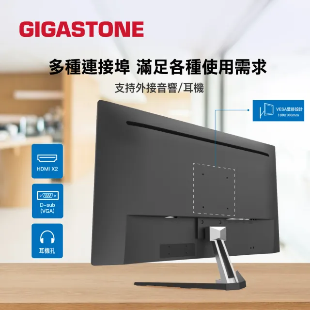 【Gigastone 立達國際】LM-32FA51 32型 IPS FHD極窄邊框電腦螢幕(護眼/75Hz/HDMI/VGA/1080P/低藍光/零閃屏)