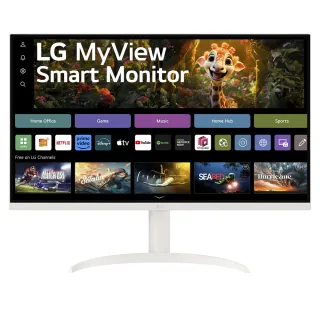 【LG 樂金】HOMIE機Pro2 32SR75U-W智慧聯網支架組 32型4K 60Hz(webOS/IoT 操控/AirPlay2/智慧遙控器)