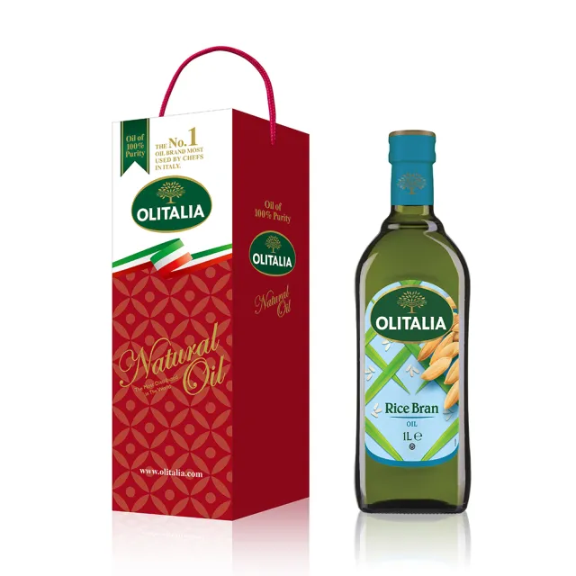 【Olitalia 奧利塔】玄米油1000mlx1瓶-單入禮盒 x10組/箱(十全十美送禮組)