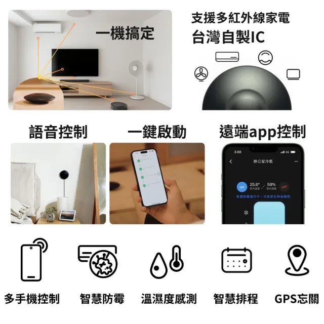 【AIFA】i-Ctrl Pro Plus智慧遙控器 雙入組(App×聲控＋GPS定位｜AI自動 控冷氣／電視／風扇)