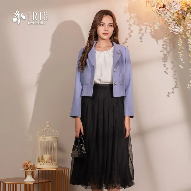 【IRIS 艾莉詩】經典俐落西裝外套-藍色(56510)