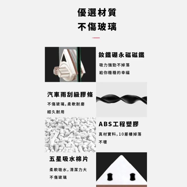 8檔可調磁吸式擦窗器(5-25mm 玻璃刷 玻璃擦 洗窗戶 玻璃清潔 窗戶清潔 擦玻璃器 擦窗神器)