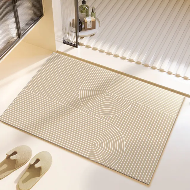 【嵐楓居家】4入奈米絨面軟式硅藻土吸水止滑地墊(踏墊/浴室.廚房地墊/速乾)