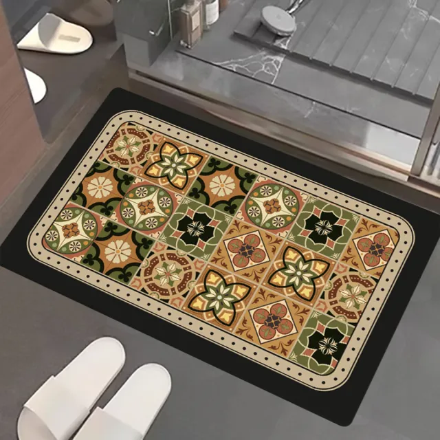 【嵐楓居家】4入奈米絨面軟式硅藻土吸水止滑地墊(踏墊/浴室.廚房地墊/速乾)