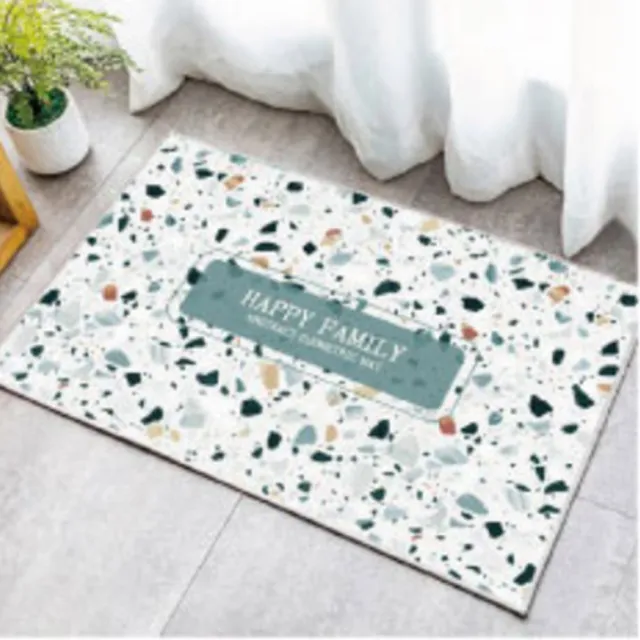 【嵐楓居家】4入奈米絨面軟式硅藻土吸水止滑地墊(踏墊/浴室.廚房地墊/速乾)