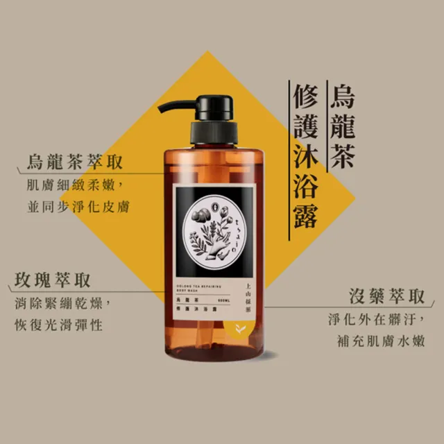 【tsaio 上山採藥】台灣茶系列 沐浴乳 600ml任4入(手捻花茶/冷泉玉露/國寶茶/烏龍茶)