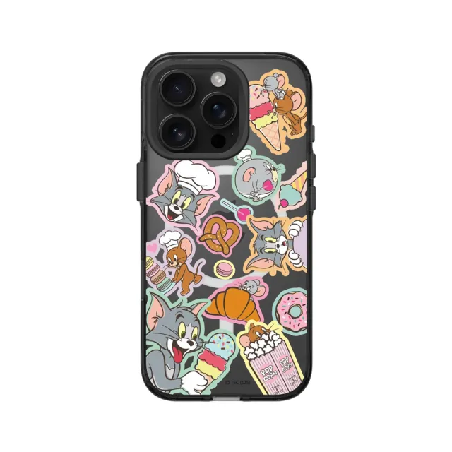 【RHINOSHIELD 犀牛盾】iPhone 15系列Clear MagSafe兼容透明防摔磁吸手機殼/美食大集合(湯姆貓與傑利鼠)