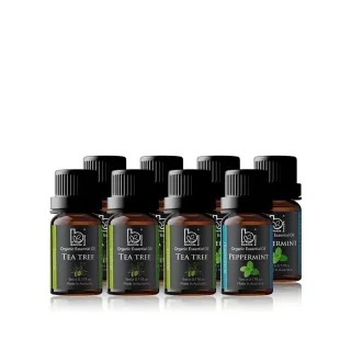 【Bonnie House 植享家】雙有機認證精油超值組(茶樹精油5ml*5+薄荷精油5ml*3)