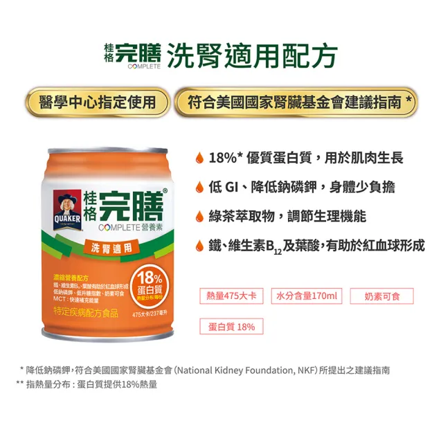 【桂格完膳】洗腎病患適用配方237mlx24入x1箱(衛福部核准之特殊營養食品)