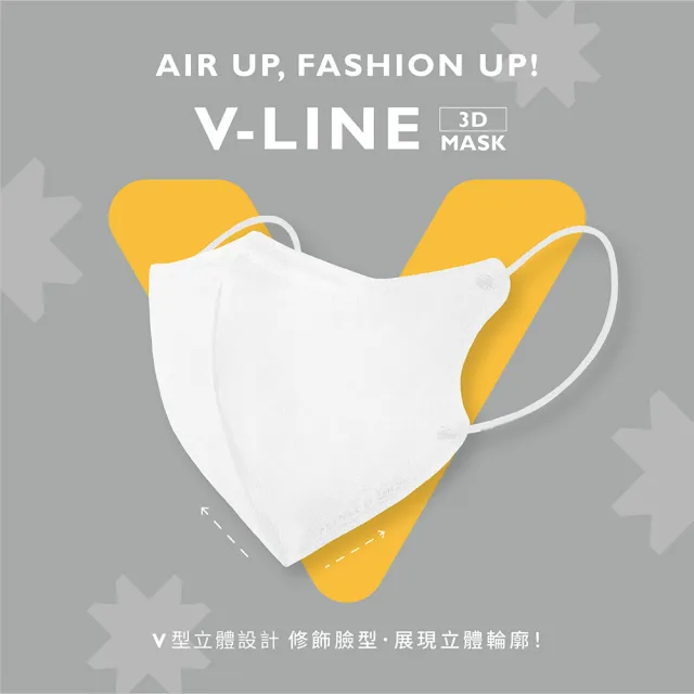 【COMFIZ 康菲】康菲成人立體V型醫療口罩(有鼻樑壓條/大包裝/獨家V-LINE精緻剪裁)
