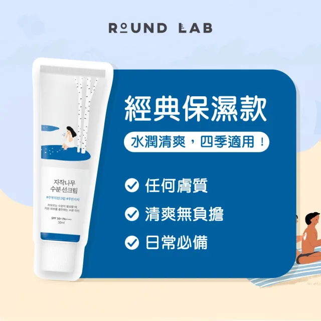 【roundlab】白樺樹妝前乳50ml二入組 藍色/綠色(隔離/防曬)