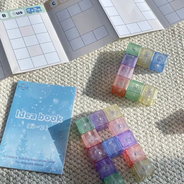 【Bellebaby】透明小磁吸積木-24顆入(STEAM教具/益智玩具/磁吸積木/磁力片/迷你積木)