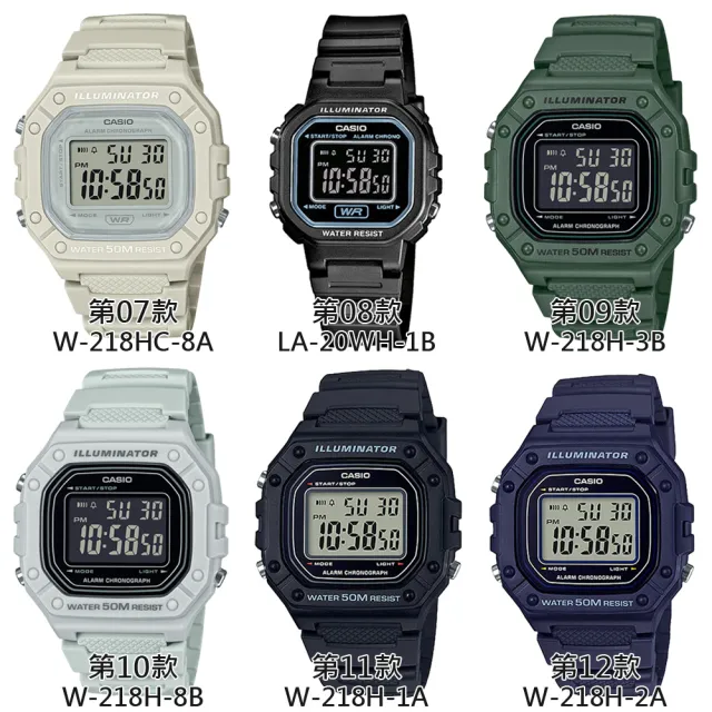 【CASIO 卡西歐】G-SHOCK 運動風格多功能電子錶-23款可選  父親節 送禮(W-219H/W-218H/W-217H系列)