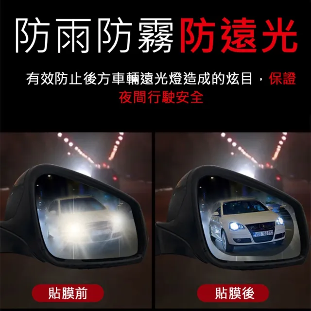 【ROYAL LIFE 皇室生活】汽車後視鏡防雨防水膜-側窗小款 4入組(防水/防霧/防雨貼膜/防昡光/後視鏡/側窗用)