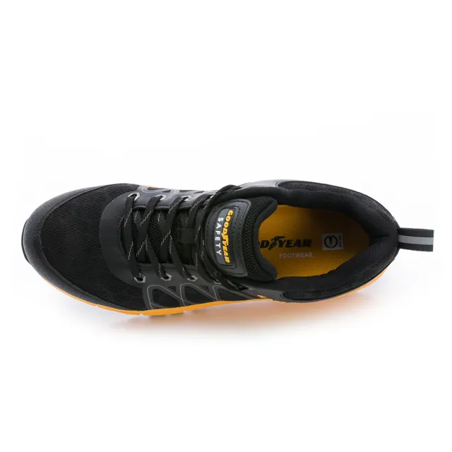 【GOODYEAR 固特異】玄鐵-認證塑鋼頭防護鞋/男鞋 防滑 耐壓鞋頭 黑黃(GAMX53994)