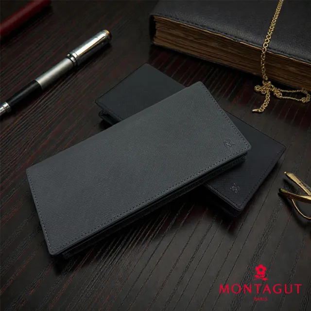 【MONTAGUT 夢特嬌】頭層牛皮真皮長夾 B49M61060203