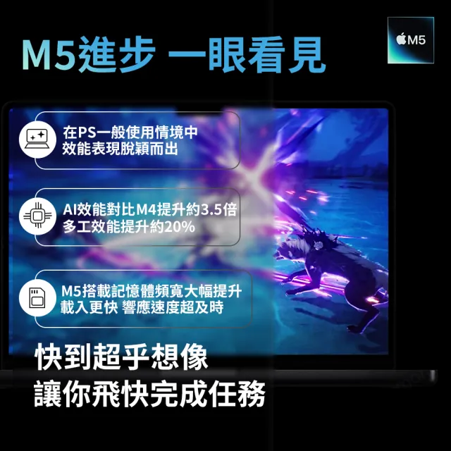 【Apple】2025 MacBook Pro 14吋 M5晶片 10核心CPU與10核心GPU 24G/1TB SSD