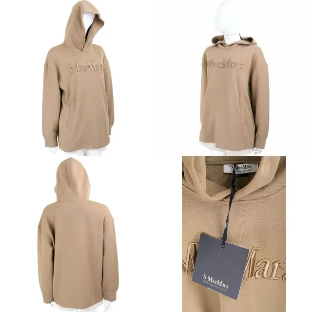 【MaxMara】’S Max Mara VISIERA 字母刺繡 棉質連帽運動衫 大學T-2色可選