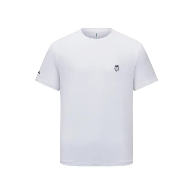 【K-SWISS】運動短袖 MS JACQUARD T 圓領 上衣 男款 白色 1012065-101