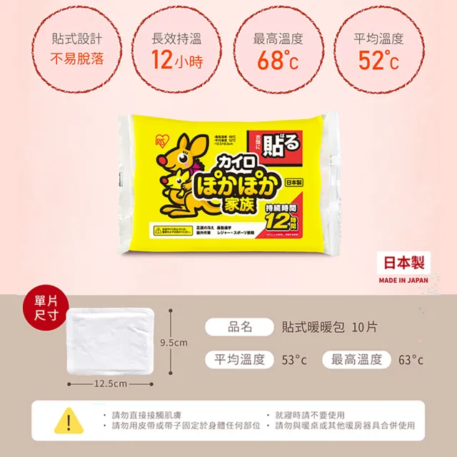 【IRIS】袋鼠家族暖暖包10入x3包 PKN-10HR(暖暖包 貼式)