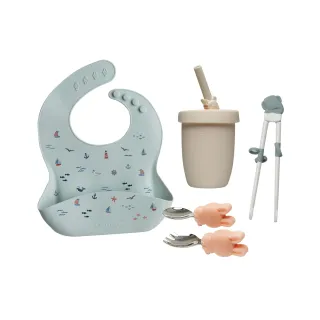 【Loulou lollipop】獨家組合 Loulou lollipop 外出餵食4件組(多款可選/兒童餐具/兒童吸管杯)