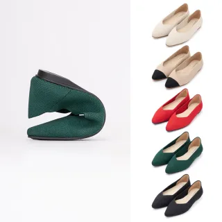 【D+AF】3D零感雲織鞋 小V口尖頭通勤包鞋