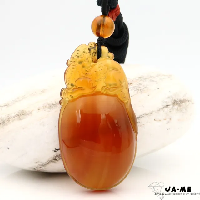【JA-ME】天然琥珀 頂級橘紅蜜貔貅吊墜 17.7克