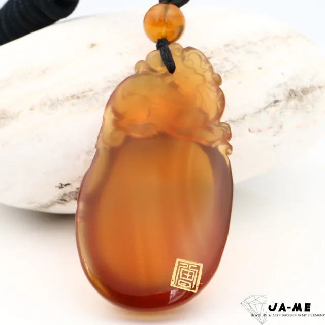 【JA-ME】天然琥珀 頂級橘紅蜜貔貅吊墜 17.7克