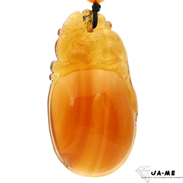 【JA-ME】天然琥珀 頂級橘紅蜜貔貅吊墜 17.7克