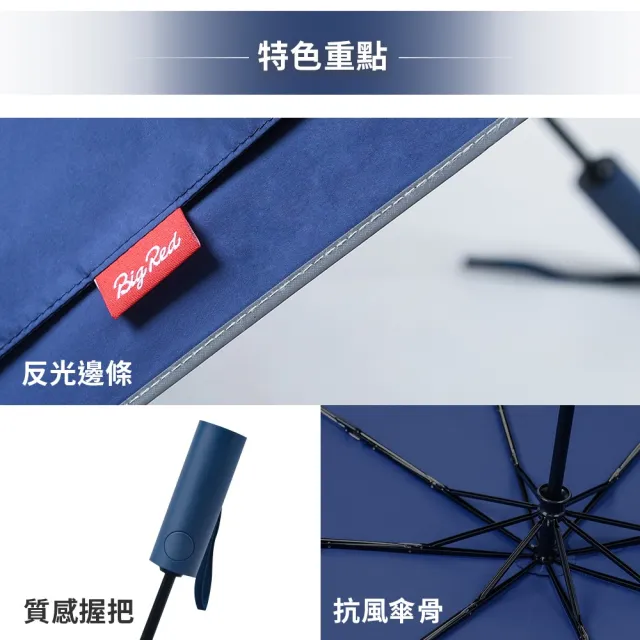 【雨傘王】BigRed 太乾68 自動傘 快乾傘布 折疊傘 5級防潑水 分段收傘 抗風 快乾 多人撐(終身免費維修)