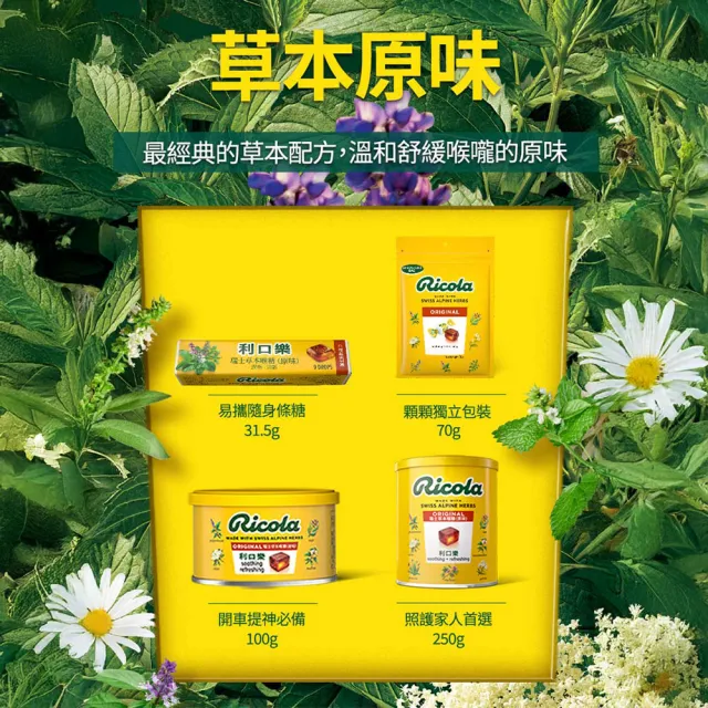 【RICOLA 利口樂】冰川薄荷潤喉糖-無糖(27.5gx10入)