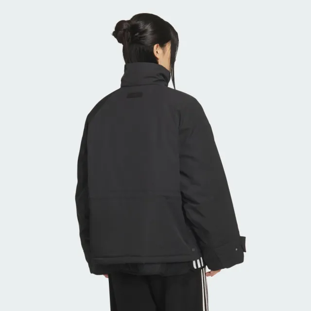 【adidas 愛迪達】外套 女 運動立領外套 亞規 3S DELUX W PAD 黑 KS5330