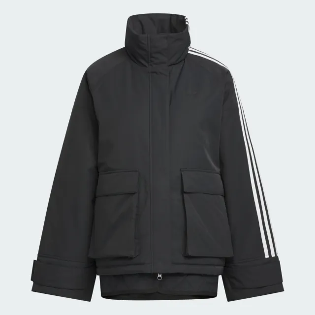 【adidas 愛迪達】外套 女 運動立領外套 亞規 3S DELUX W PAD 黑 KS5330