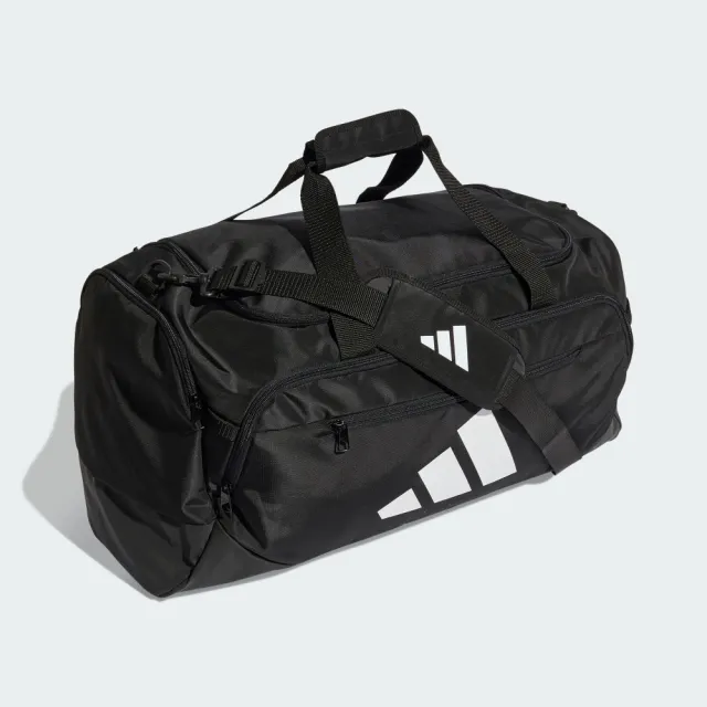 【adidas 愛迪達】手提包 健身包 運動包 旅行袋 大容量 TRA DEF DUF M 黑 JZ0607