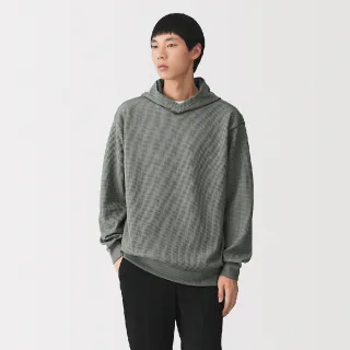 【MUJI 無印良品】男抗UV速乾鬆餅紋連帽上衣(淺灰/墨灰/黑色/煙燻藍)