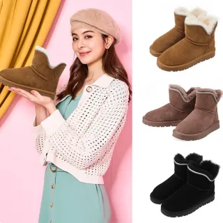 【A.S.O 阿瘦集團】BESO LITE WALK 系列-行動潮流絨面牛皮保暖羊毛雪靴(女鞋_3色任選)