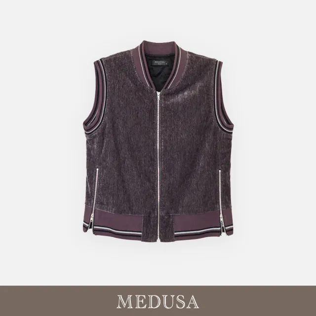 【MEDUSA 曼度莎】現貨-層次復古絨感短版背心外套（M-XL）｜女背心 絨布外套 造型背心夾克（701-1130A）