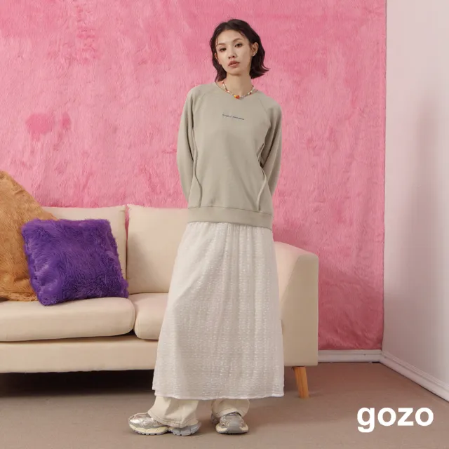 【gozo】刺繡立體波紋造型大學T(兩色)