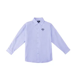 【CONVERSE】長袖 襯衫 男女 上衣 STRIPE LS WOVEN TOP BLUE IT(MCJ402-UFC)