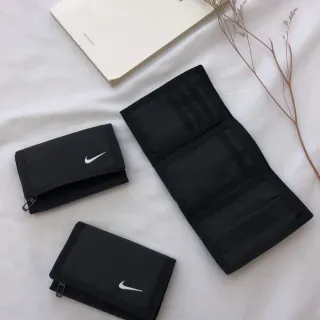 【NIKE 耐吉】錢包 零錢包 卡夾 錢包(運動 防水 防潑水 三摺 尼龍  魔鬼氈 AC2353-001)