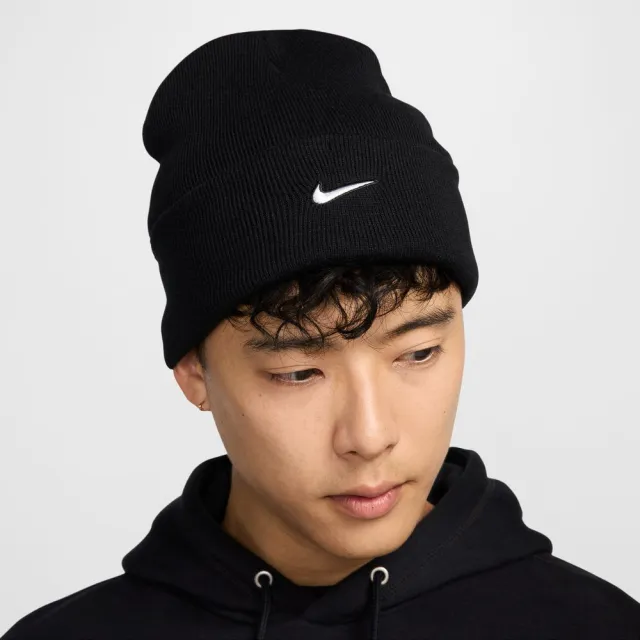 【NIKE 耐吉】毛帽_U NK PEAK BEANIE TC SWSH F24 L_黑色 (HF0187010)