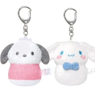 【小禮堂】Sanrio 三麗鷗 絨毛玩偶鑰匙圈 不倒翁款 Kitty 美樂蒂 酷洛米 帕恰狗