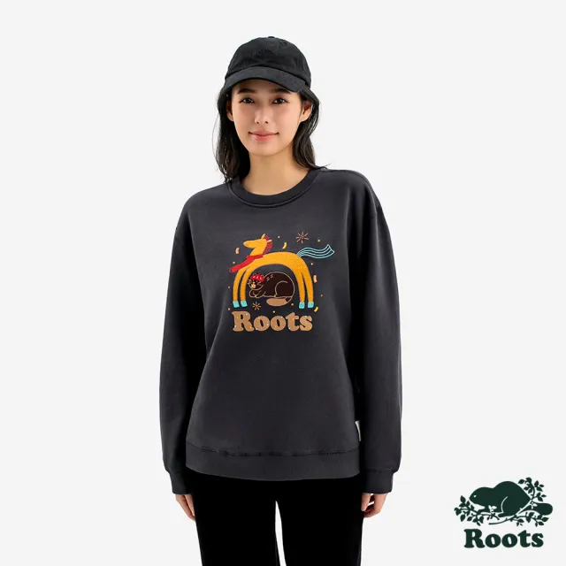【Roots】CNY新年 Roots 女裝- YEAR OF THE HORSE 圓領上衣(石墨灰)