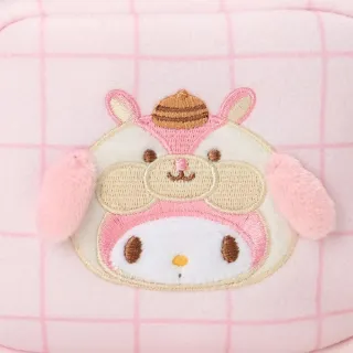 【小禮堂】雙11 Sanrio 三麗鷗 美樂蒂 絨布化妝包 卡哇伊松鼠
