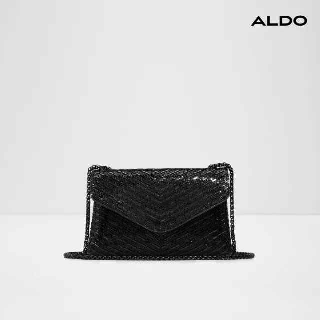 【ALDO】SPARKLEBAG-V字水鑽信封式晚宴包(黑色)