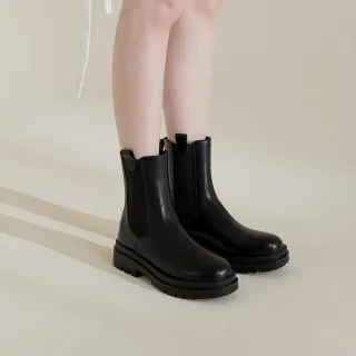 【D+AF】焦點時尚．加厚鞋底切爾西短靴