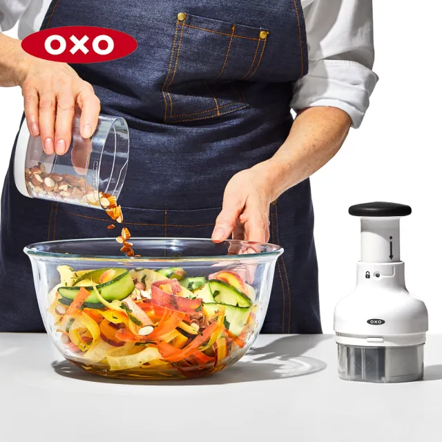 【OXO】好好壓切碎器(輕鬆切碎 適用蒜頭 洋蔥 堅果 等各式食材)